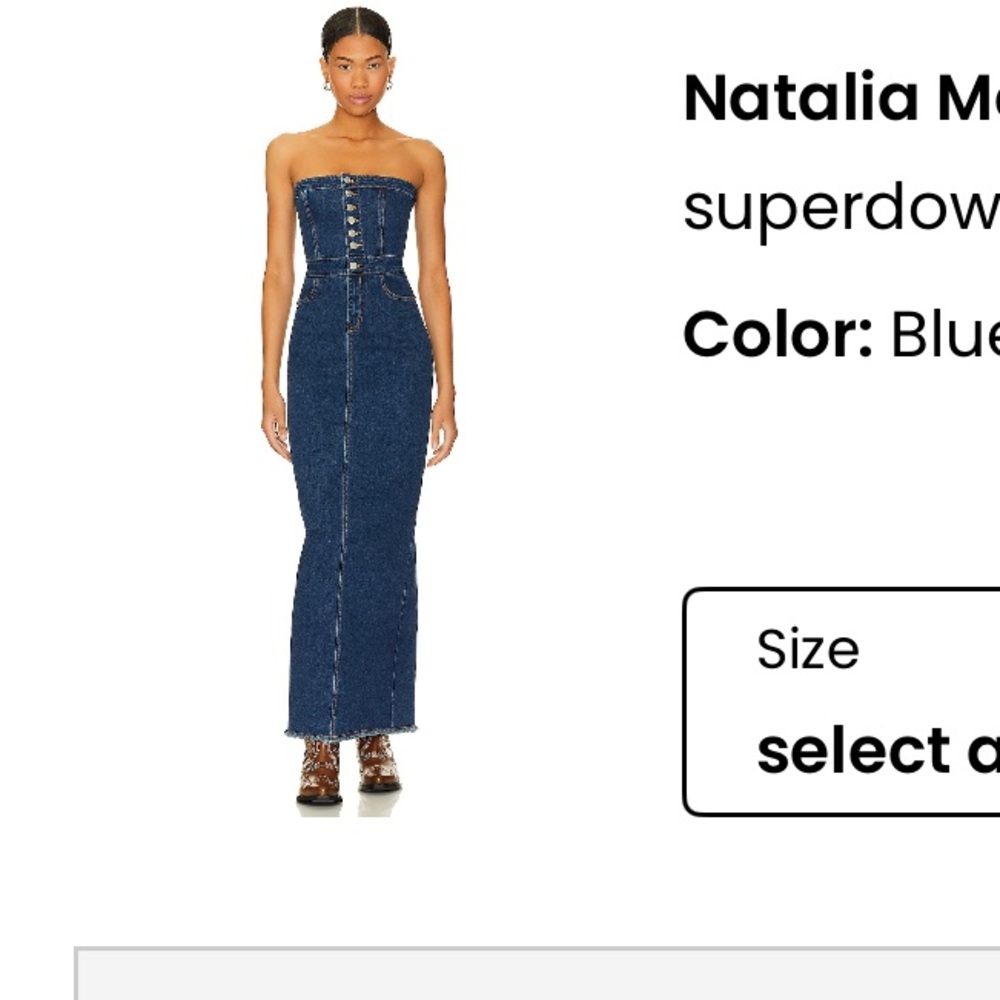 Superdown Blue Strapless Sheath Dress Cocktail